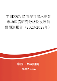 中国220V家用深井潜水电泵市场深度研究分析及发展前景预测报告（2023-2029年）