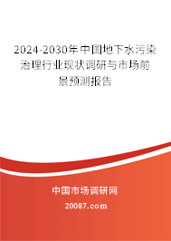 2024-2030年中国地下水污染治理行业现状调研与市场前景预测报告