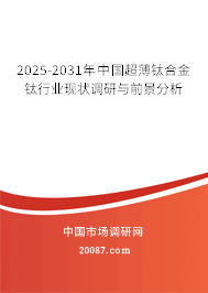 2025-2031年中国超薄钛合金钛行业现状调研与前景分析 2025-2031年中国超薄钛合金钛行业现状调研与前景分析