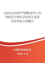 2024-2030年中国数据中心托管服务市场现状调研与发展前景预测分析报告