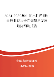 2024-2030年中国水性凹印油墨行业现状全面调研与发展趋势预测报告