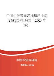 中国小关节重建移植产业深度研究分析报告（2024年版）