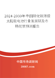 2024-2030年中国碲化镉薄膜太阳能电池行业发展研及市场前景预测报告