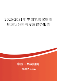 2025-2031年中国氢氧化镍市场现状分析与发展趋势报告 2025-2031年中国氢氧化镍市场现状分析与发展趋势报告