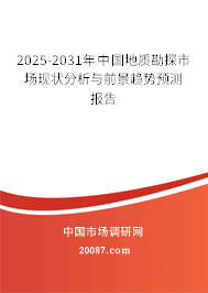 2025-2031年中国地质勘探市场现状分析与前景趋势预测报告 2025-2031年中国地质勘探市场现状分析与前景趋势预测报告