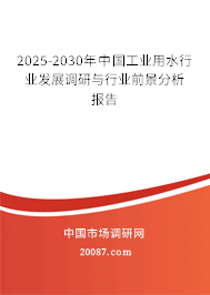 2025-2030年中国工业用水行业发展调研与行业前景分析报告 2025-2030年中国工业用水行业发展调研与行业前景分析报告