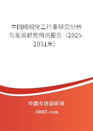 中国精细化工行业研究分析与发展趋势预测报告(2025-2031年) 中国精细化工行业研究分析与发展趋势预测报告(2025-2031年)