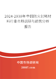 2024-2030年中国防火封堵材料行业市场调研与趋势分析报告