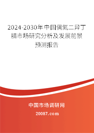 2024-2030年中国偶氮二异丁腈市场研究分析及发展前景预测报告