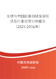 全球与中国起重机械发展现状及行业前景分析报告(2025-2031年) 全球与中国起重机械发展现状及行业前景分析报告(2025-2031年)