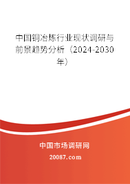 中国铜冶炼行业现状调研与前景趋势分析（2024-2030年）