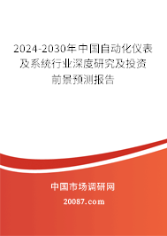 2024-2030年中国自动化仪表及系统行业深度研究及投资前景预测报告