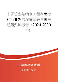 中国仿生与纳米工程表面材料行业发展深度调研与未来趋势预测报告（2024-2030年）