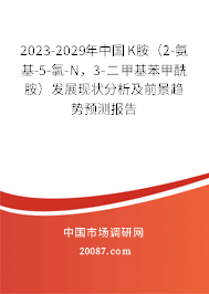 2023-2029年中国K胺（2-氨基-5-氯-N，3-二甲基苯甲酰胺）发展现状分析及前景趋势预测报告