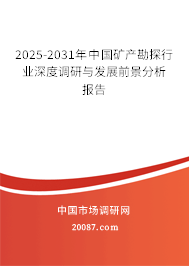 2025-2031年中国矿产勘探行业深度调研与发展前景分析报告 2025-2031年中国矿产勘探行业深度调研与发展前景分析报告