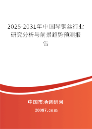 2025-2031年中国琴钢丝行业研究分析与前景趋势预测报告 2025-2031年中国琴钢丝行业研究分析与前景趋势预测报告