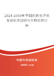 2024-2030年中国彩色电子纸发展现状调研与市场前景分析