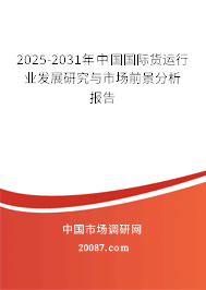 2025-2031年中国国际货运行业发展研究与市场前景分析报告 2025-2031年中国国际货运行业发展研究与市场前景分析报告