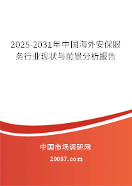 2025-2031年中国海外安保服务行业现状与前景分析报告 2025-2031年中国海外安保服务行业现状与前景分析报告