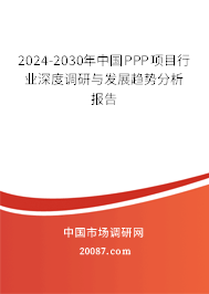 2024-2030年中国PPP项目行业深度调研与发展趋势分析报告