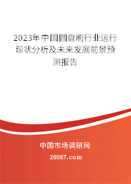 2023年中国圆盘刷行业运行现状分析及未来发展前景预测报告