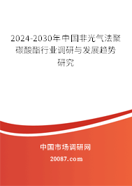 2024-2030年中国非光气法聚碳酸酯行业调研与发展趋势研究