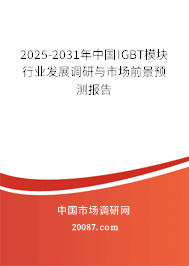 2025-2031年中国IGBT模块行业发展调研与市场前景预测报告 2025-2031年中国IGBT模块行业发展调研与市场前景预测报告