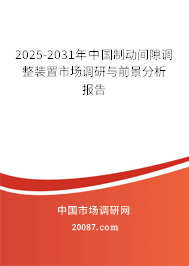2025-2031年中国制动间隙调整装置市场调研与前景分析报告 2025-2031年中国制动间隙调整装置市场调研与前景分析报告