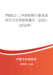 中国3,5-二甲基吡啶行业发展研究与前景趋势报告(2025-2031年) 中国3,5-二甲基吡啶行业发展研究与前景趋势报告(2025-2031年)