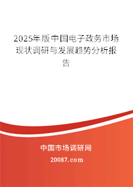 2025年版中国电子政务市场现状调研与发展趋势分析报告 2025年版中国电子政务市场现状调研与发展趋势分析报告