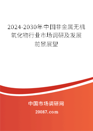 2024-2030年中国非金属无机氧化物行业市场调研及发展前景展望