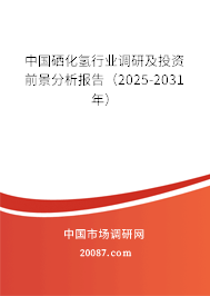 中国硒化氢行业调研及投资前景分析报告(2025-2031年) 中国硒化氢行业调研及投资前景分析报告(2025-2031年)