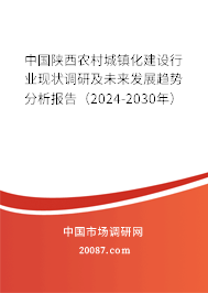 中国陕西农村城镇化建设行业现状调研及未来发展趋势分析报告（2024-2030年）