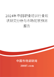 2024年中国职业培训行业现状研究分析与市场前景预测报告