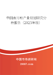 中国去污粉产业规划研究分析报告（2023年版）