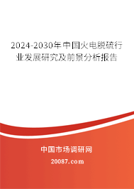 2024-2030年中国火电脱硫行业发展研究及前景分析报告