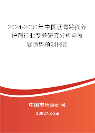 2024-2030年中国沥青路面养护剂行业专题研究分析与发展趋势预测报告