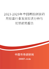 2023-2029年中国明胶制装药用胶囊行业发展现状分析与前景趋势报告