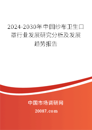 2024-2030年中国纱布卫生口罩行业发展研究分析及发展趋势报告