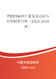 中国刹车杆行业发展调研与前景趋势分析（2024-2030年）