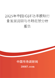 2025年中国IGBT功率模块行业发展调研与市场前景分析报告 2025年中国IGBT功率模块行业发展调研与市场前景分析报告