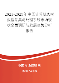 2023-2029年中国计算机实时数据采集与处理系统市场现状全面调研与发展趋势分析报告