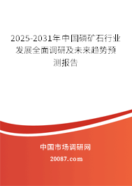 2025-2031年中国磷矿石行业发展全面调研及未来趋势预测报告 2025-2031年中国磷矿石行业发展全面调研及未来趋势预测报告