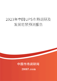 2023年中国UPS市场调研及发展前景预测报告