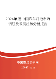 2024年版中国汽车灯泡市场调研及发展趋势分析报告