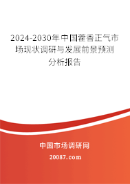 2024-2030年中国藿香正气市场现状调研与发展前景预测分析报告