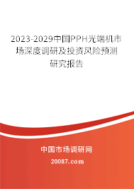 2023-2029中国PPH光端机市场深度调研及投资风险预测研究报告