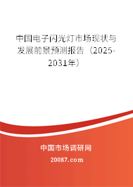 中国电子闪光灯市场现状与发展前景预测报告(2025-2031年) 中国电子闪光灯市场现状与发展前景预测报告(2025-2031年)