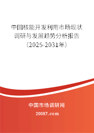 中国核能开发利用市场现状调研与发展趋势分析报告(2025-2031年) 中国核能开发利用市场现状调研与发展趋势分析报告(2025-2031年)
