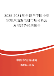 2025-2031年全球与中国小型家用汽油发电机市场分析及发展趋势预测报告 2025-2031年全球与中国小型家用汽油发电机市场分析及发展趋势预测报告